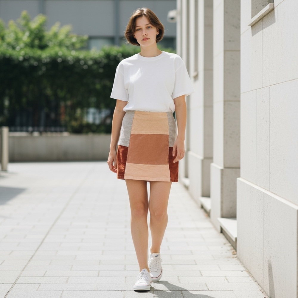 Le Lis Multicolor Patchwork Mini Skirt - image 4